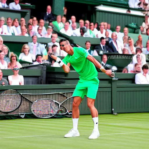 Image similar to cristiano ronaldo playing tennis at wimbledon