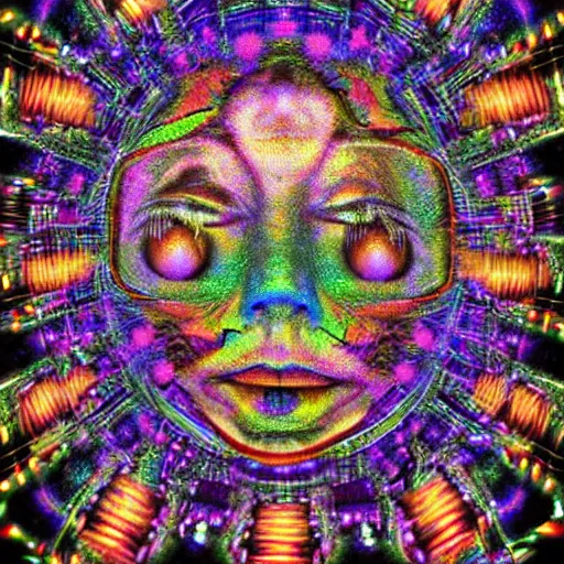 Prompt: ! dream a dream of a deepdream false illusion of santa going to the sky forge sky insanity ethereality dreamscape maximalist trippy psychedelic googledeepdream