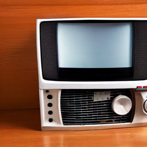 Image similar to crt television screen, inside of a refrigerator, radio, antenna, technology, stereo system