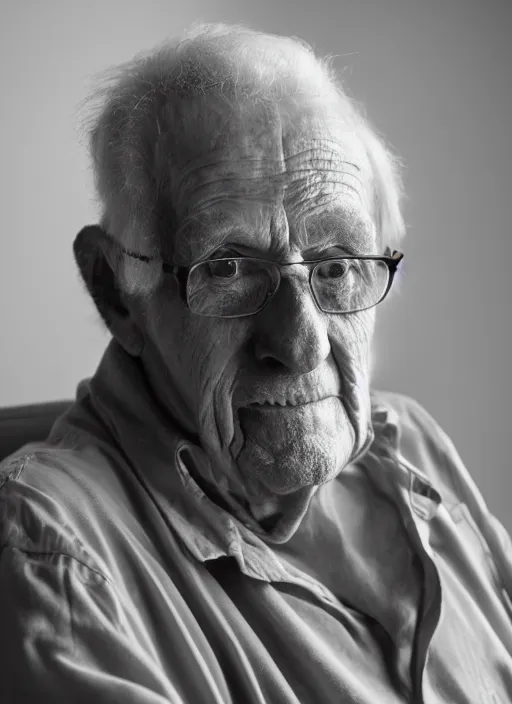 Image similar to dslr photo portrait still of 7 5 year old age 7 5 ronald macdonald at age 7 5!!!, 8 5 mm f 1. 8