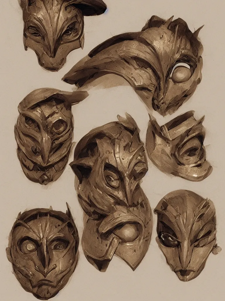 Prompt: masks by Disney Concept Artists, blunt borders, golden ratio