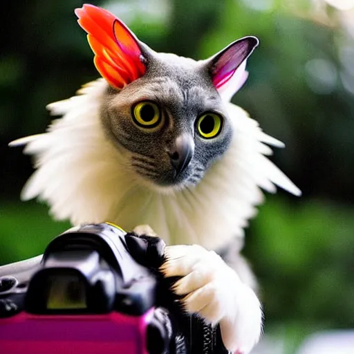 Image similar to a parrot - cat - hybrid, animal photography