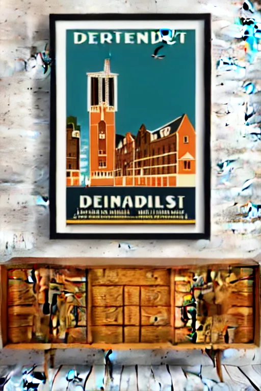 Image similar to art deco travel poster. the netherlands, framed poster