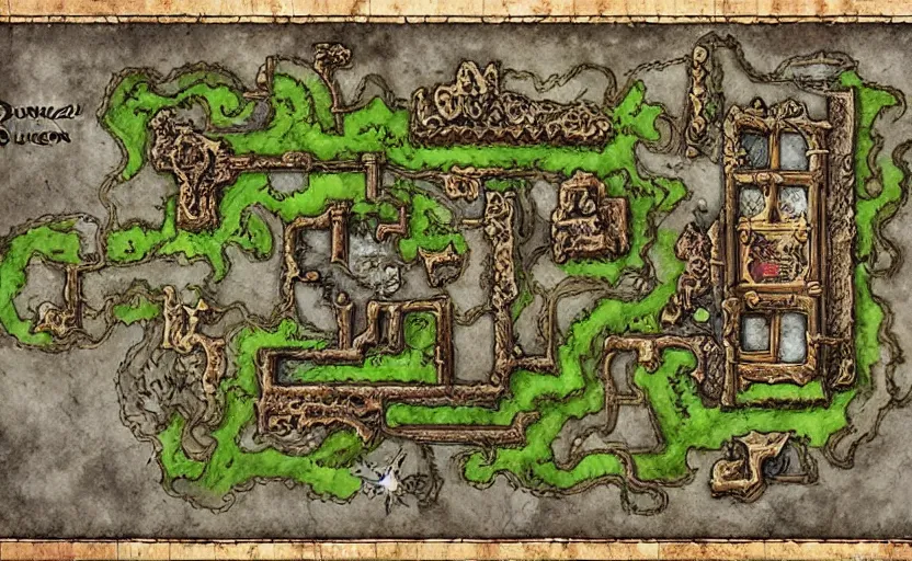 Image similar to Haunted dungeon map, D&D map