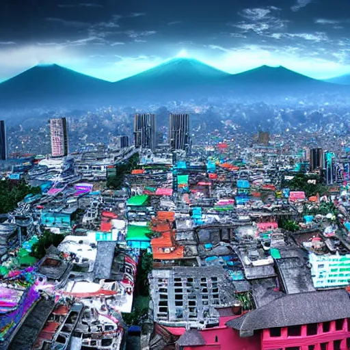 Prompt: futuristic city of guatemala