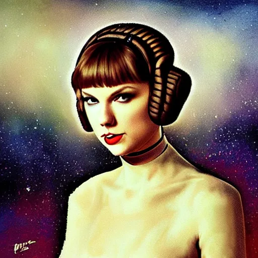 Image similar to taylor swift as princess leia, portrait by fra angelico