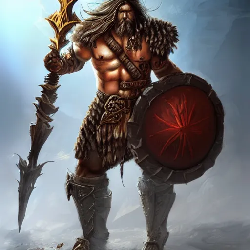 Prompt: a barbarian from diablo in heavy armor, artstation hall of fame gallery, editors choice, #1 digital painting of all time, most beautiful image ever created, emotionally evocative, greatest art ever made, lifetime achievement magnum opus masterpiece, the most amazing breathtaking image with the deepest message ever painted, a thing of beauty beyond imagination or words