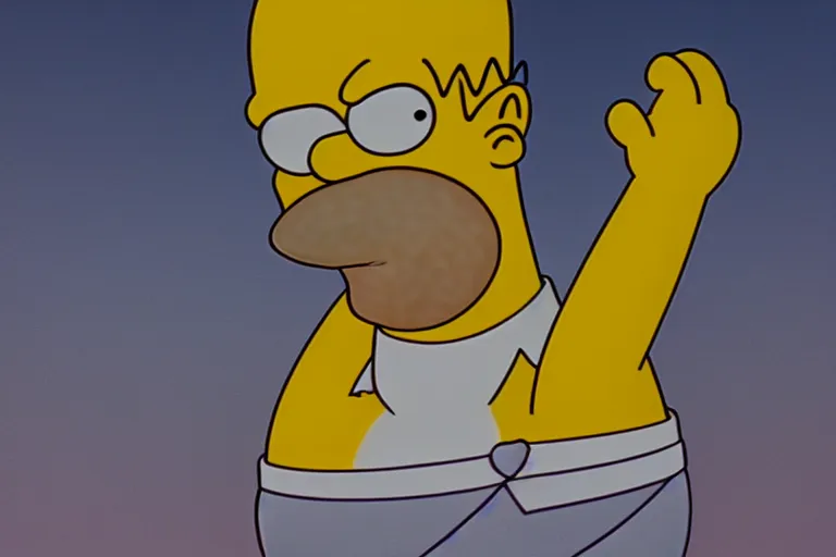 Image similar to hyperrealistic homer simpson, 4k