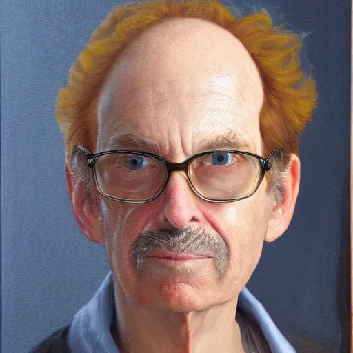 Image similar to dr. katz, oil portrait, photorealistic, high detail