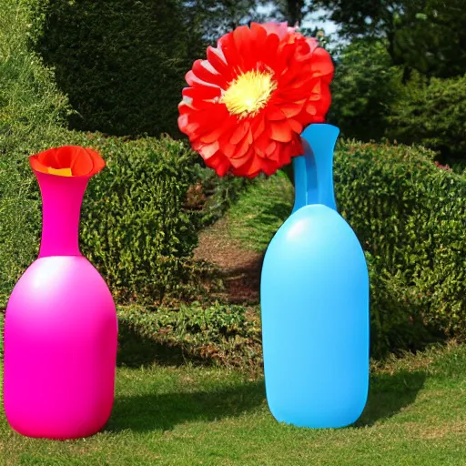 Image similar to y 2 k inflatable flower vases