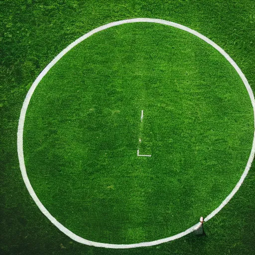 Image similar to a photography of a green football pitch in the moon