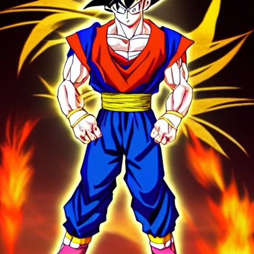 Image similar to fusion of gohan and goku