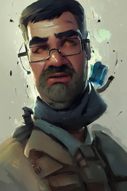 Image similar to beautiful highly detailed realistic stylized character portrait team fortress 2 engineer, detailed character art master portrait by ismail inceoglu, trending on artstation