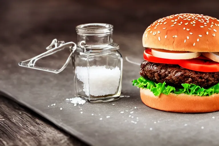 Image similar to hamburger made of salt