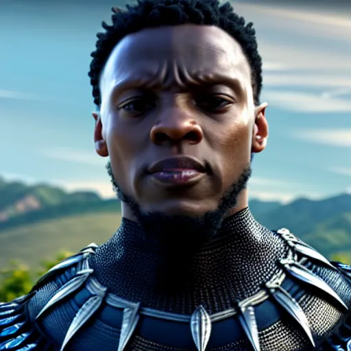 Prompt: film still of KSI as Black Panther