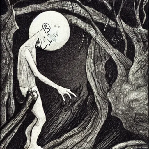 Prompt: limbo, hades, underworld, wind kissed ( ( ( ( picture ) ) ) ), ashes, lament, by maurice sendak, edward gorey, charles addams