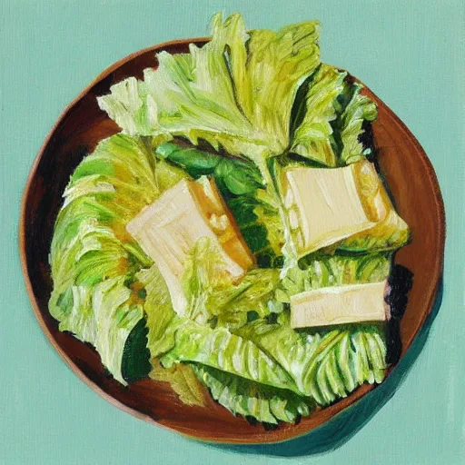 Prompt: caesar salad oil painting