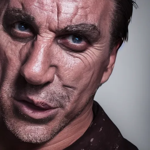 Image similar to dark chocolate relief that looks like till lindemann, dark chocolate painting, made of chocolate relief, 8 k resolution, professional photo of chocolate