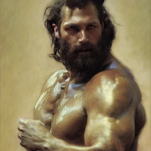 Image similar to a portrait of an anthromorphic bullman. highly detailed painting by gaston bussiere, craig mullins, j. c. leyendecker, furry