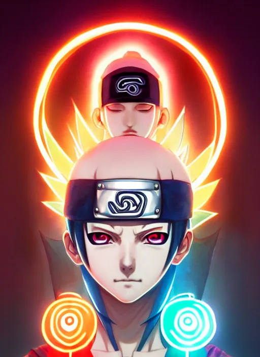 Image similar to symmetry!! naruto, naruto anime, glowing lights!! intricate, elegant, highly detailed, digital painting, artstation, concept art, smooth, sharp focus, illustration, art by artgerm and greg rutkowski and alphonse mucha