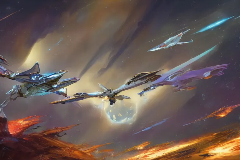 Prompt: a pterodactyl mecha, pteranadon styling fighter-jet sized, smooth, john berkey white plastic panels, robotech styling Raymond Swanland and Jessica Rossier nebula like clouds in space background near a ringed gas giant, distant explosions cinematic lighting, hyper detailed hyper detailed, 8k, ultra realistic, cinematic lighting, ultra wide 35mm lens, Boeing Concept Art