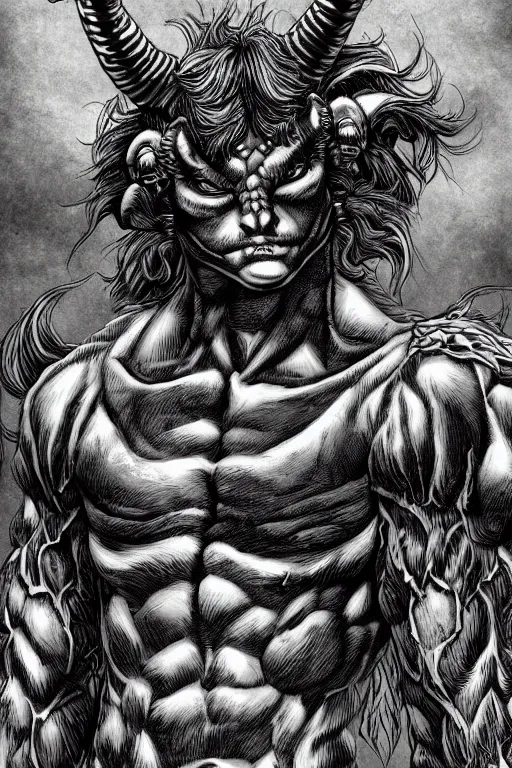 Prompt: minotaur, highly detailed, digital art, sharp focus, trending on art station, kentaro miura manga art style