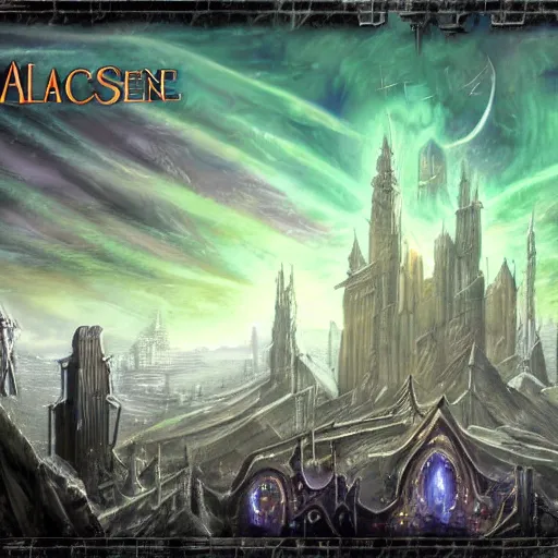 Image similar to planescape art style city center of universe wallpaper