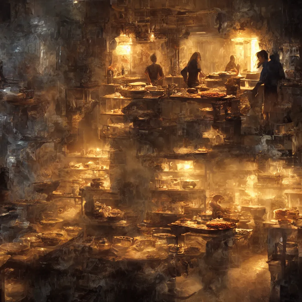 Prompt: nick cave baking pizza, intricate, elegant, volumetric lighting, scenery, digital painting, highly detailed, artstation, sharp focus, illustration, concept art, ruan jia, steve mccurry