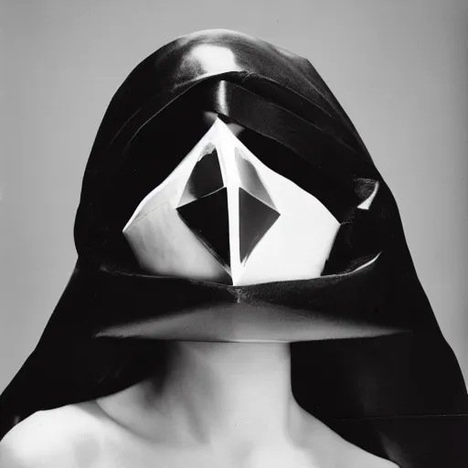 Image similar to A mask designed by Rick Owens, 35mm film, photograph