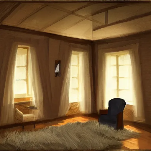 Image similar to An interior of room, in style of Scott M Fischer