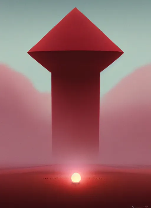 Prompt: a digital painting of a giant red object in the sky, concept art by mike winkelmann, cgsociety, fantasy art, angular, dystopian art, concept art