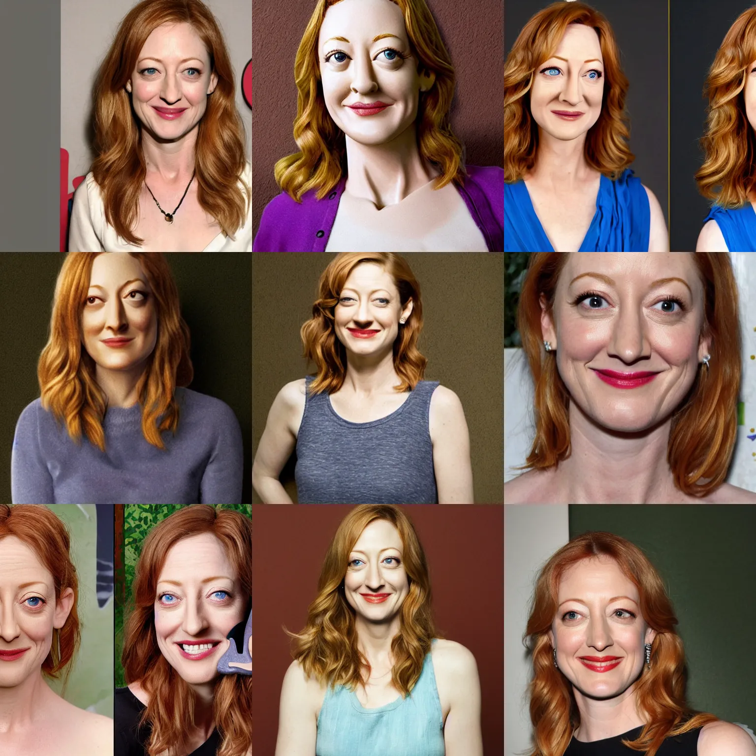 Prompt: judy greer made out of clay