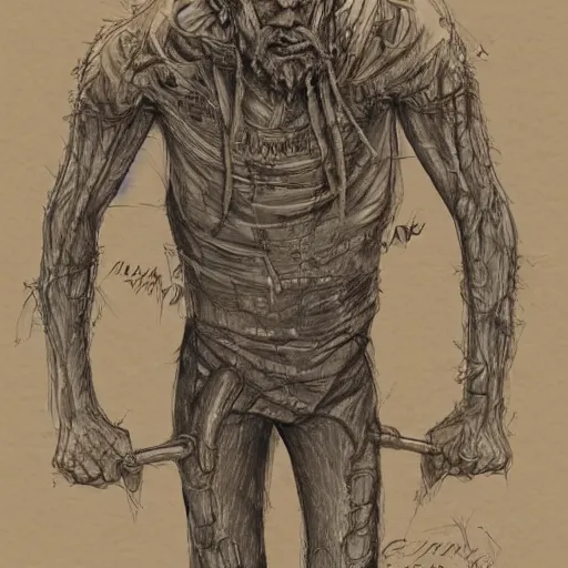 Image similar to the man in the wall, explorer sketch, eldritch journalist, intricate detailed,