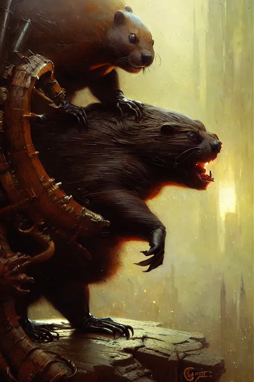 Prompt: beaver beast by gaston bussiere, bayard wu, greg rutkowski, giger, maxim verehin