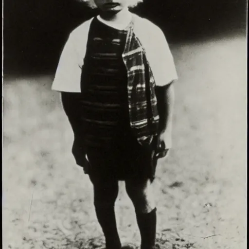 Image similar to Young Albert Einstein wearing a dunce cap, 1920's black and white photograph