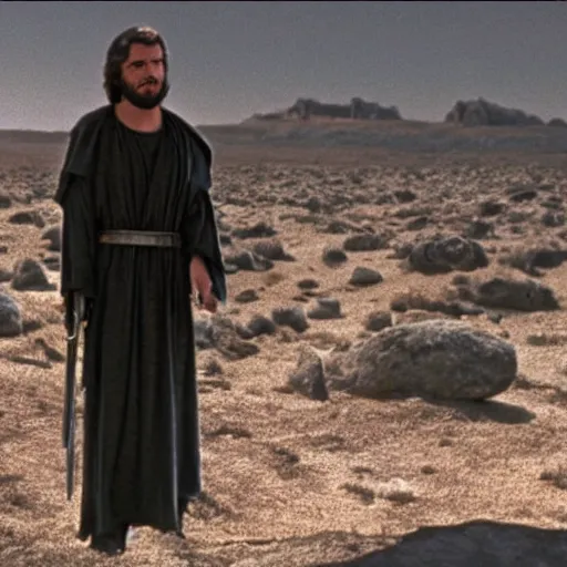 Prompt: a film still of abel ( from the bible ) in star wars 1 9 7 7, realistic, photorealistic