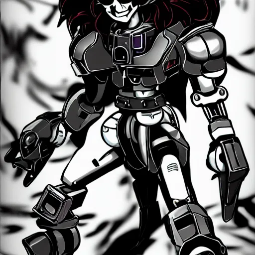 Image similar to mettaton from undertale in the style of yoji shinkawa