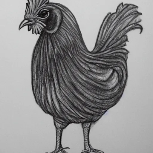 Prompt: realistic drawing of a chicken 4k