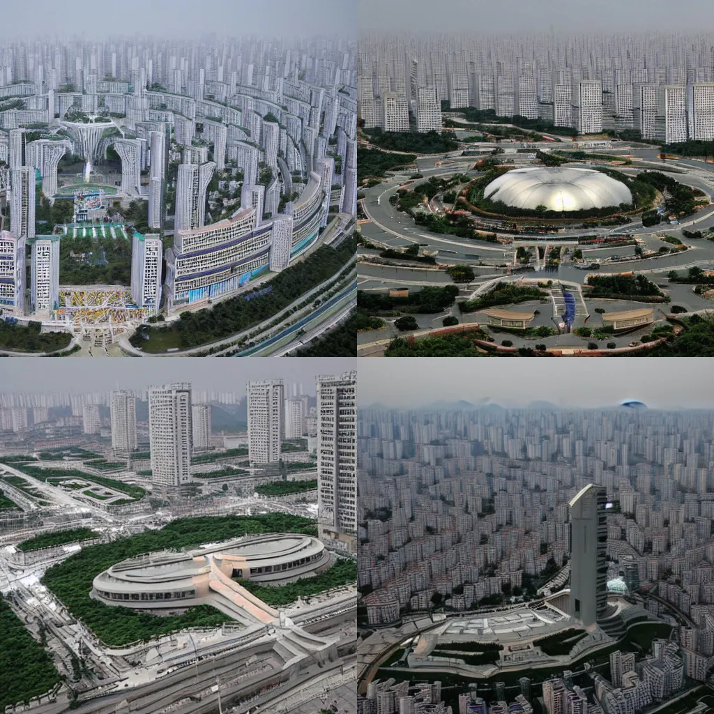 Prompt: the futuristic city of pyongyang