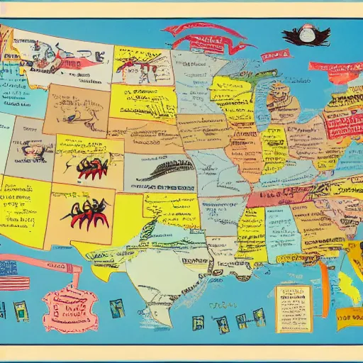 Image similar to a doctor seuss map of the united states