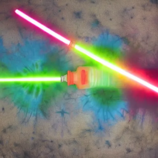 Image similar to a tie dye light saber, photography