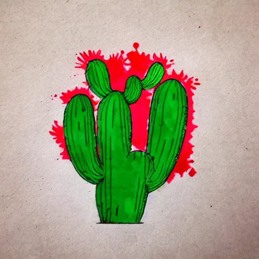 Prompt: cactus on blood