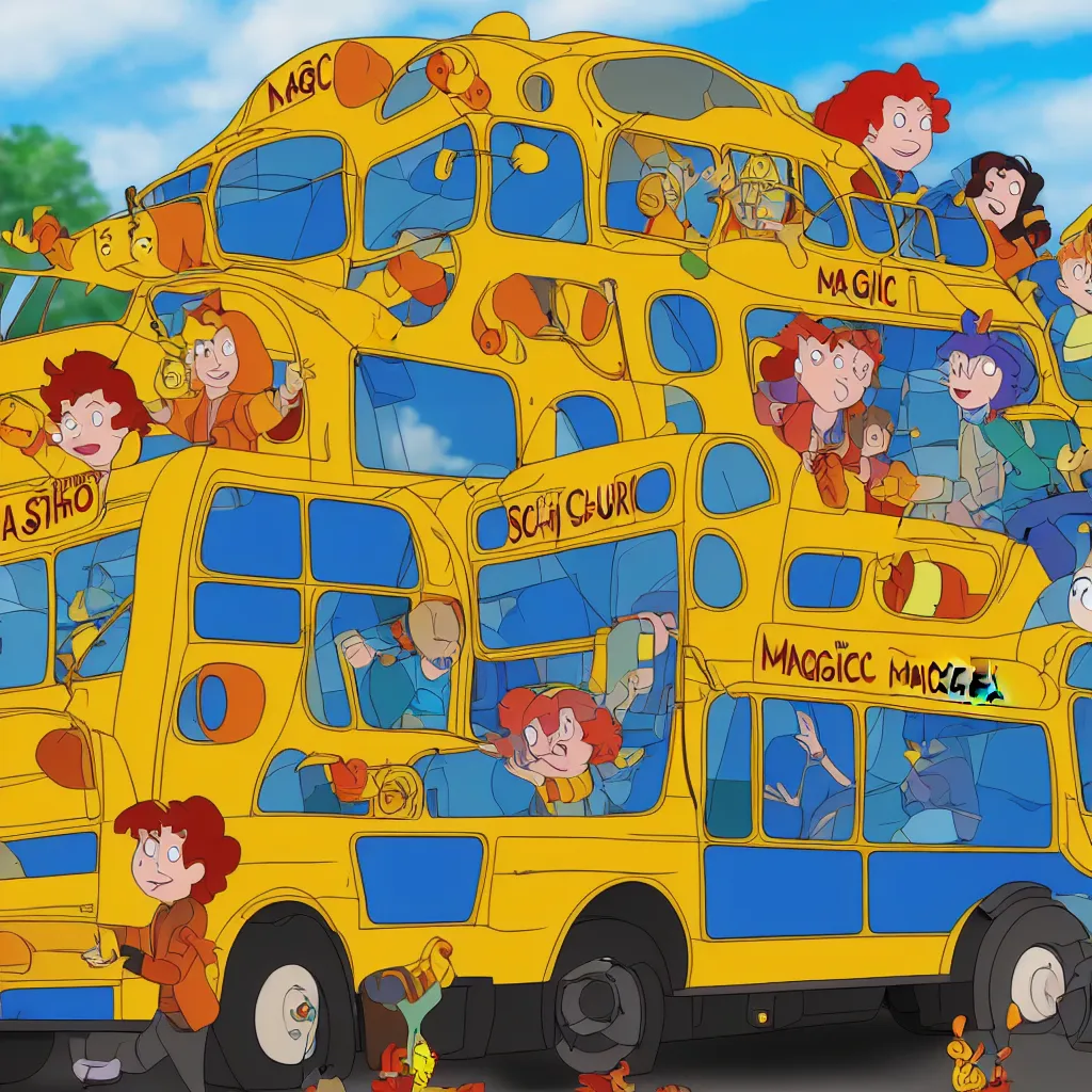 Image similar to magic school bus gone wrong, photo, 4 k