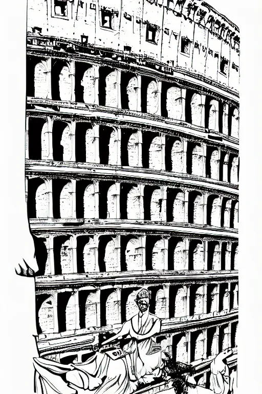 Image similar to rome, illustration, in the style of katinka reinke