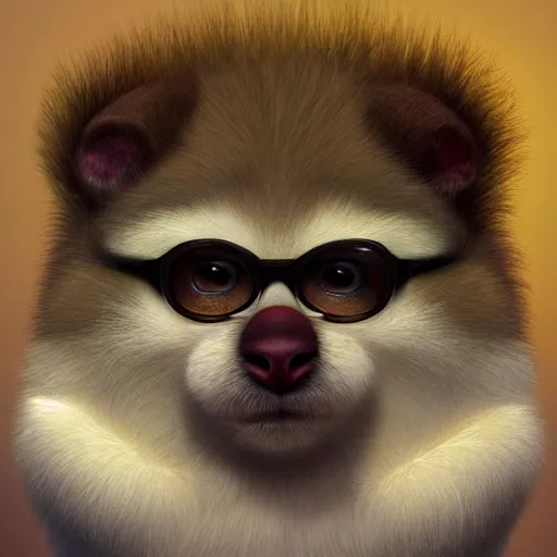 Prompt: cutie fluffy creature elton john, digital art, 3 d, octave render, masterpiece, mega detailed, pixar, disney, vivid illustration, cartoon, fantasy, by george stubbs, artgerm, in the style of ghibli kazuo oga, pastel fur