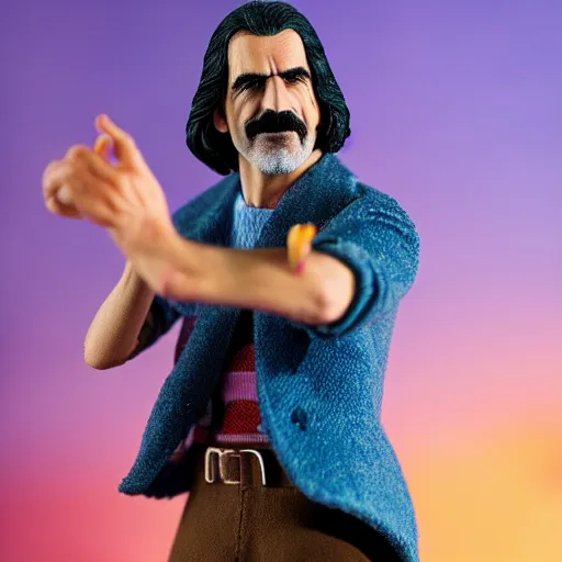 Image similar to frank zappa hot toys action figure promo shots 4 k photography