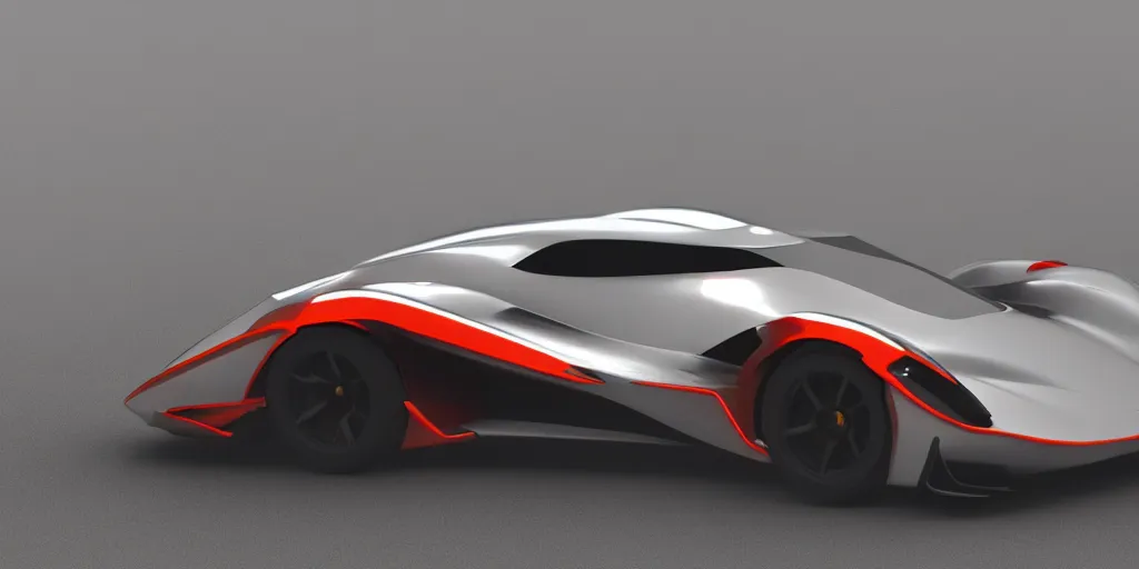 Prompt: extreme aerodynamic hypercar prototype concept in the style of bladerunner 2049, ferrari, spaceship, lamborghini, koenigsegg, studio lighting, 3d render, trending on artstation