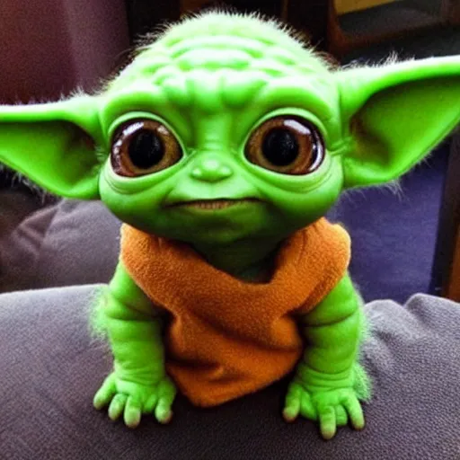 Prompt: baby yoda and pickachu had a baby