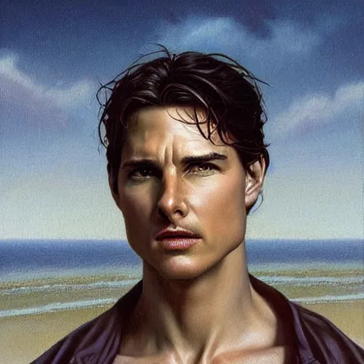 Image similar to an amazing masterpiece of art by gerald brom tom cruise