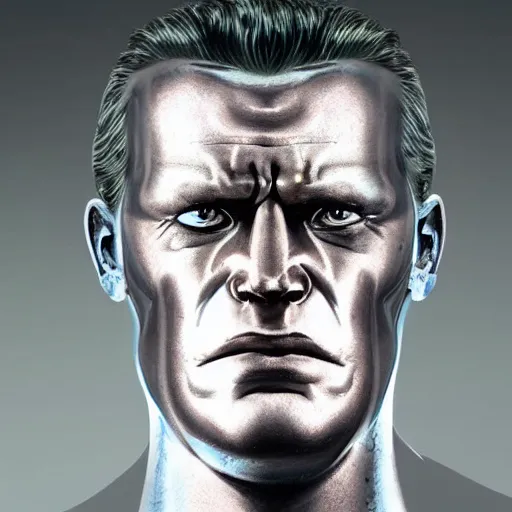 Prompt: T-800 and johnny silverhand combined, hyperrealistic